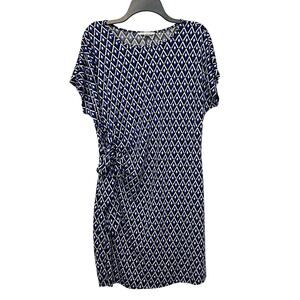 Maria Gabrielle Side Tie Dress Blue Diamond 1X